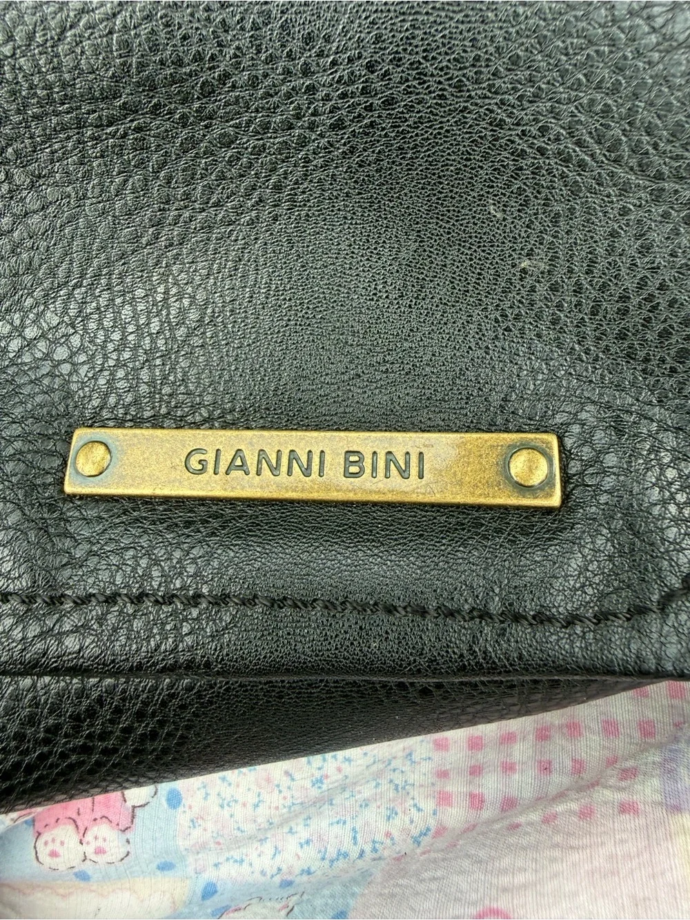 Gianni Bini Black Leather Backpack